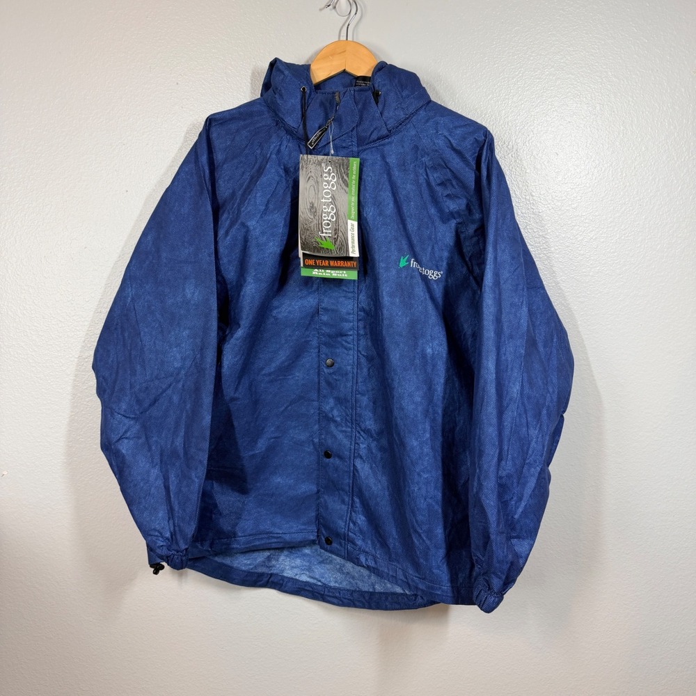 Frogg Toggs Rain Jacket Mens Medium Royal Blue All Sport Waterproof NWT